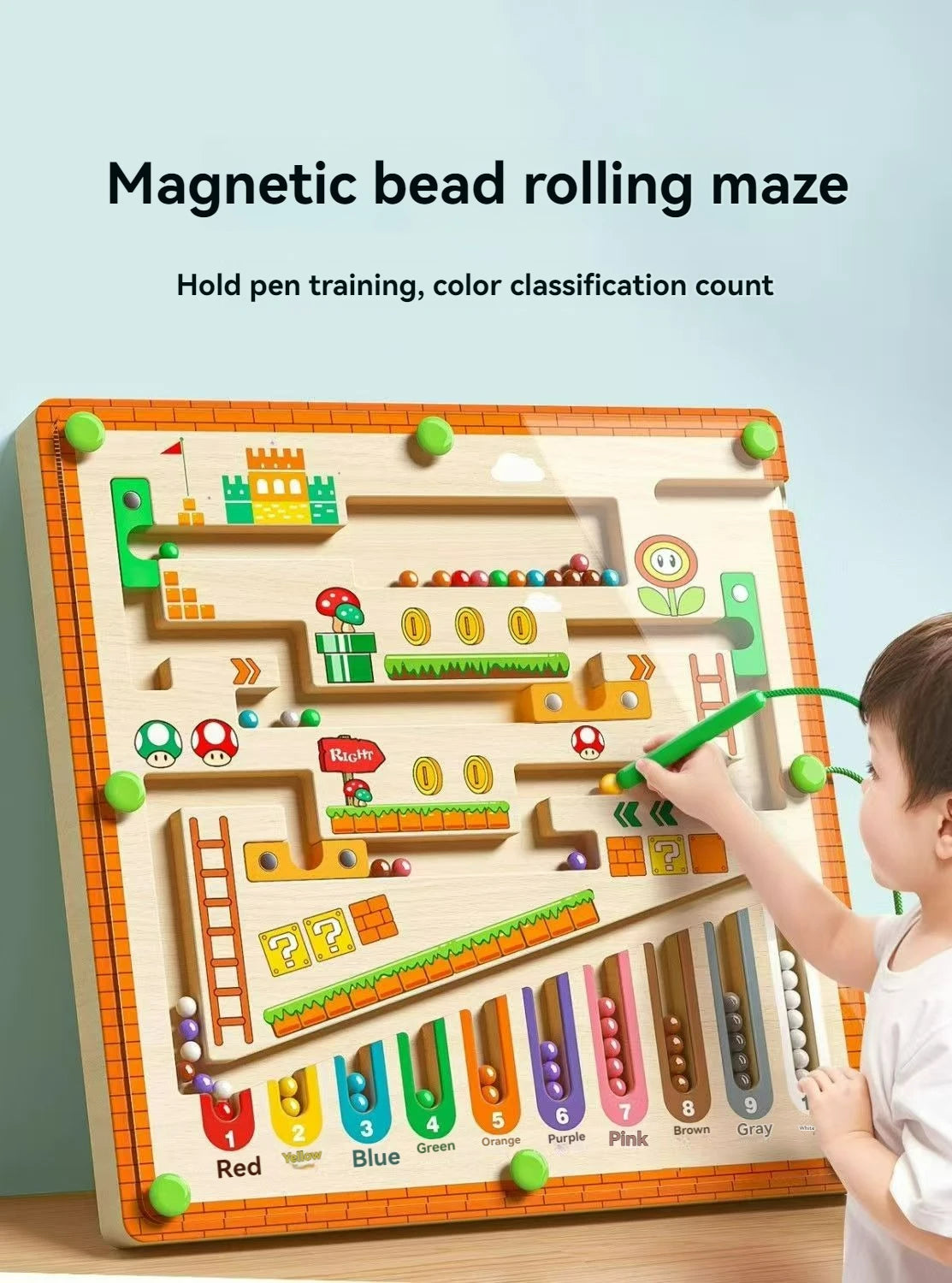 Labyrinthe Magnétique Balle Enfant – Concentration, Logique & Écriture | Puzzle Éducatif Dès 3 Ans | Taille M & L