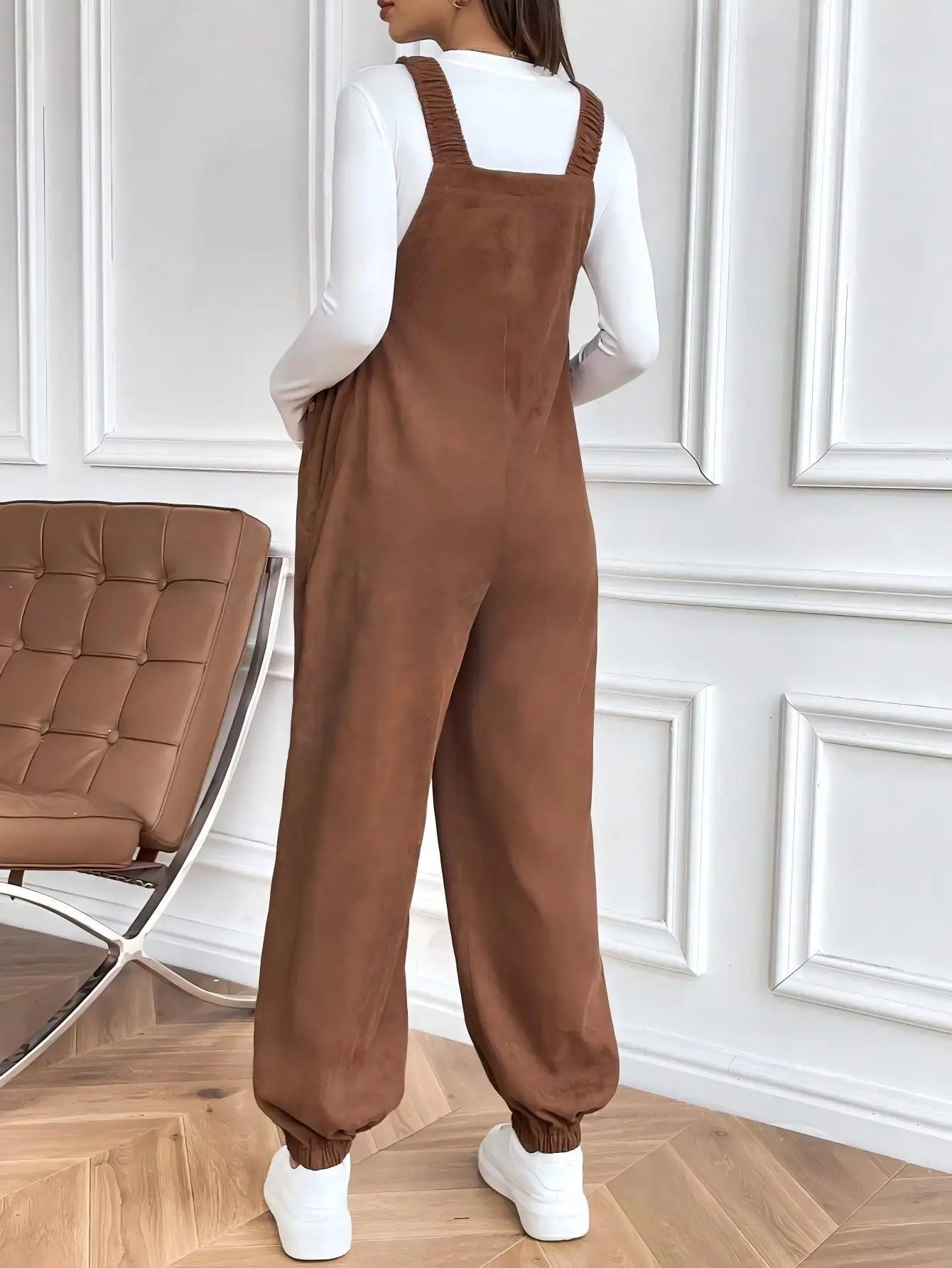Salopette Maternité Velours Côtelé — Bretelles Réglables, Coupe Ample, Grossesse S-XL