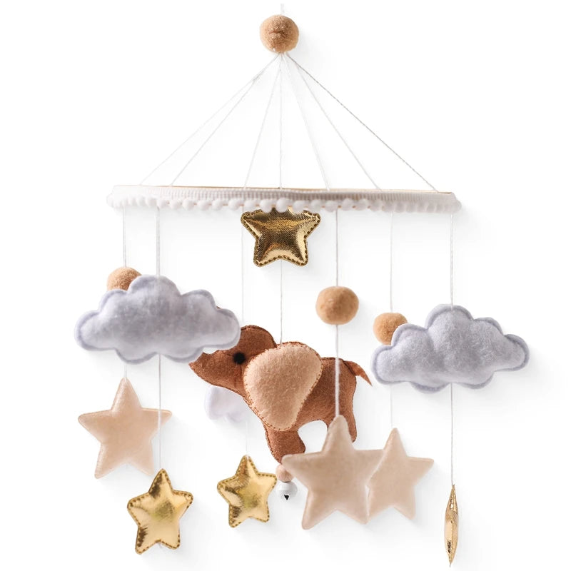 Mobile Musical Bébé Bois Feutre Premium — Cloche Lit Animaux & Boîte à Musique | 3 Modèles