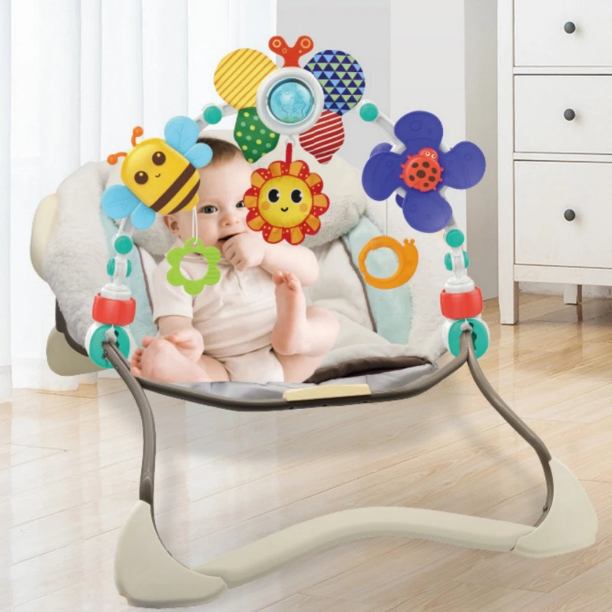 Hochet Bébé Arc Pliable Interactif – Jouet Éveil Lit & Poussette ABS+PP | 3 Styles | 0-24 Mois