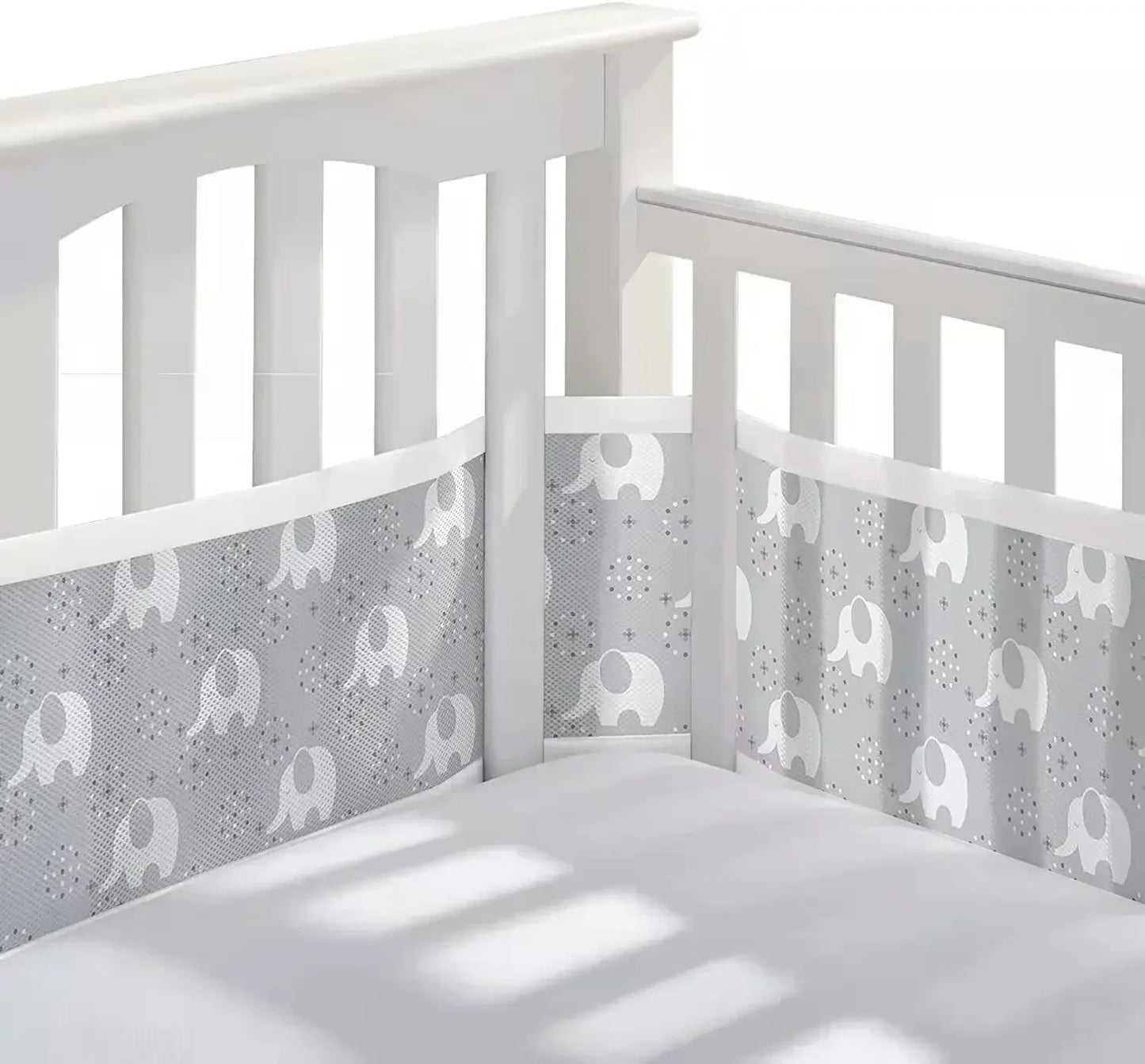 Tour de Lit Respirant Bébé — Mesh 4 Panneaux Protection Barreaux Anti-Étouffement
