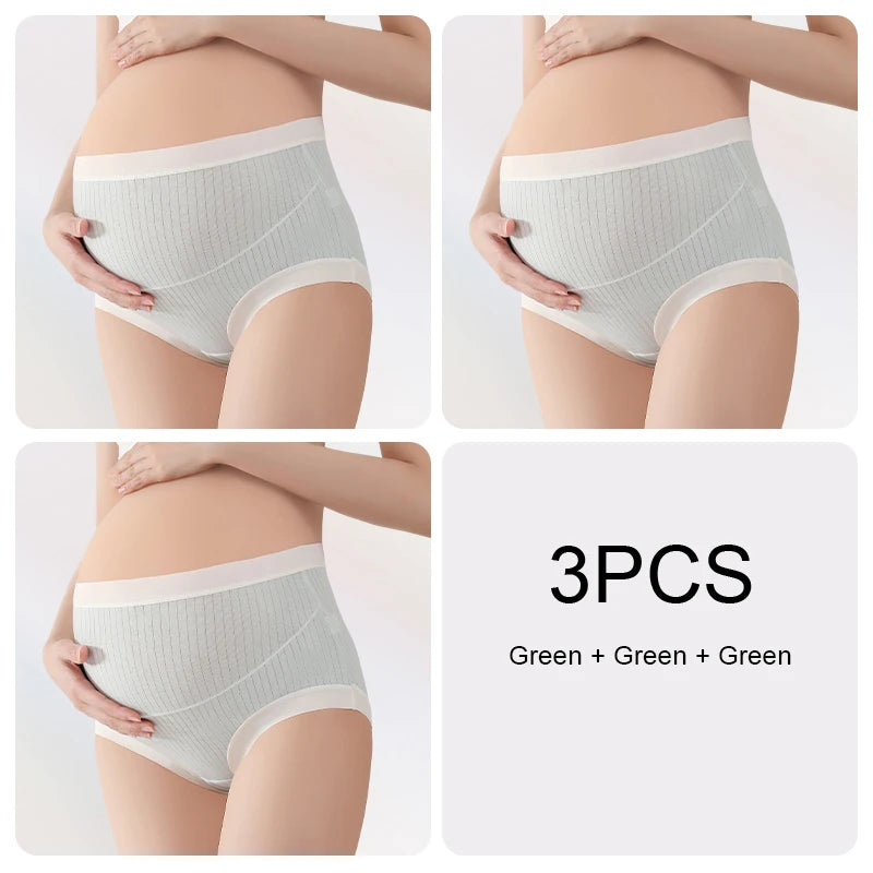 Lot de 3 Culottes Maternité Taille Haute — Coton & Élastane Respirant, Maintien Abdominal, M-XL