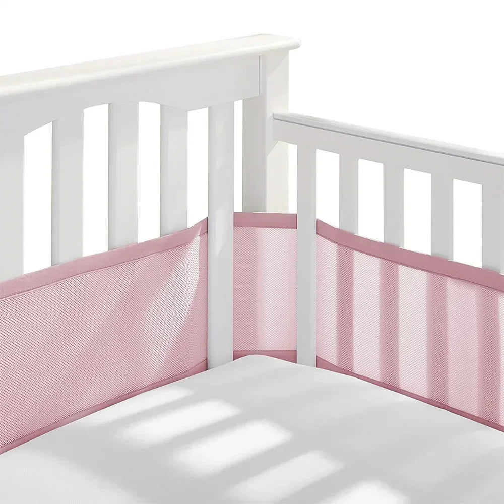 Tour de Lit Respirant Bébé — Mesh 4 Panneaux Protection Barreaux Anti-Étouffement