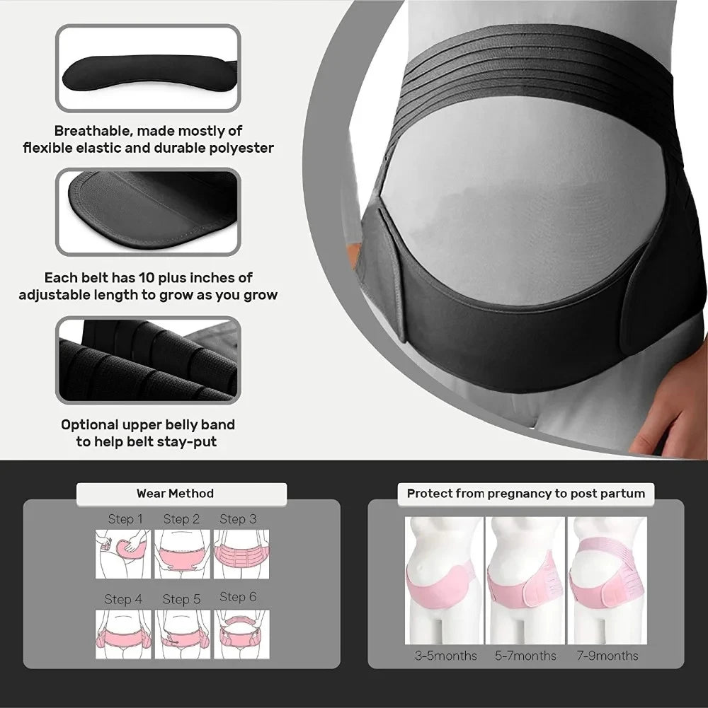 Ceinture de Soutien Abdominal Grossesse – Bandage Ajustable Ventre & Dos | Femme Enceinte