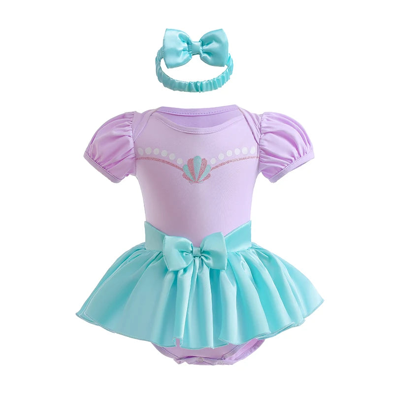 Robe Tutu Princesse Bébé Fille avec Bandeau – Tenue Anniversaire, Baptême & Cérémonie 3-18 Mois