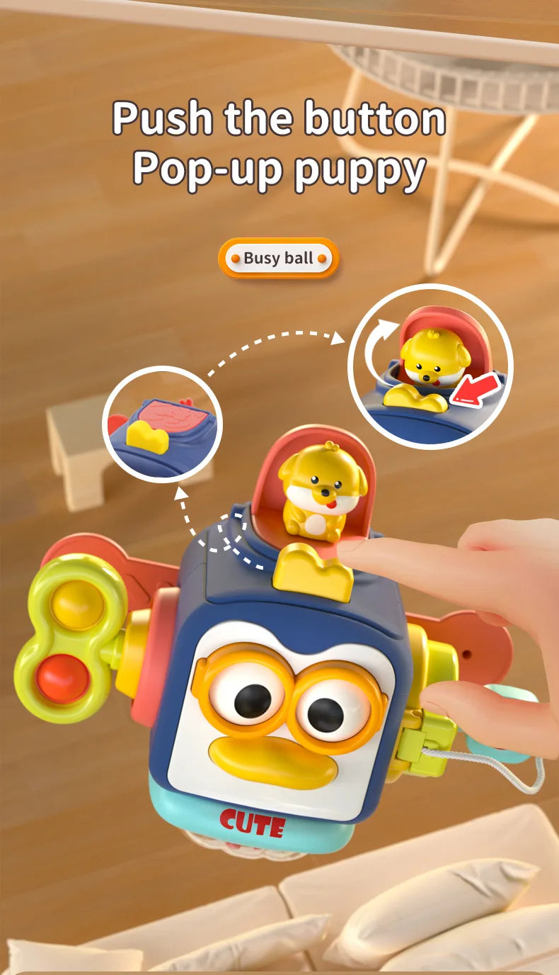 Busy Board Cube Montessori Bébé – Jouet Éducatif Sensoriel Motricité Fine | 5 Modèles | Voyage