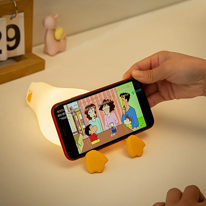 Veilleuse canard bébé silicone — LED Tactile Rechargeable Lumière Douce | Déco Chambre Bébé & Enfant