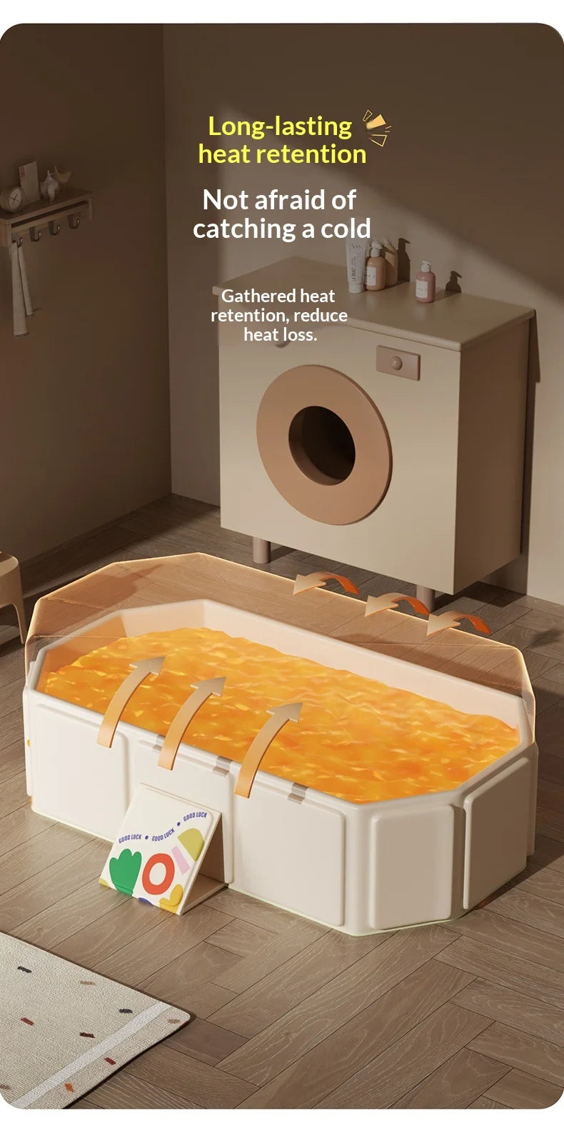 Grande Baignoire Bébé Pliable Tout-en-Un – Position Assise & Allongée, Garde au Chaud | 0-5 Ans