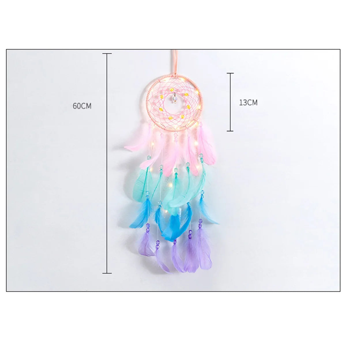 Attrape-Rêves Grand Chambre Fille – Décoration Murale Bohème Nordique avec Plumes
