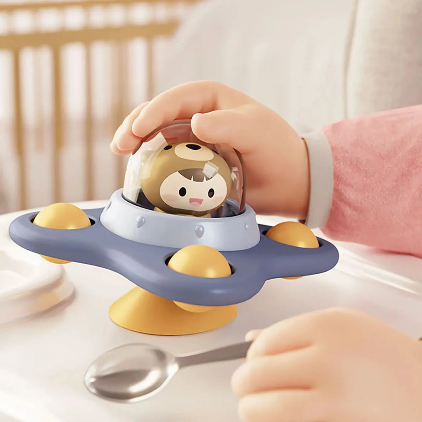Jouet Ventouse Bébé Spinner Animal – Toupie Bain & Table Éveil Sensoriel 0-3 Ans