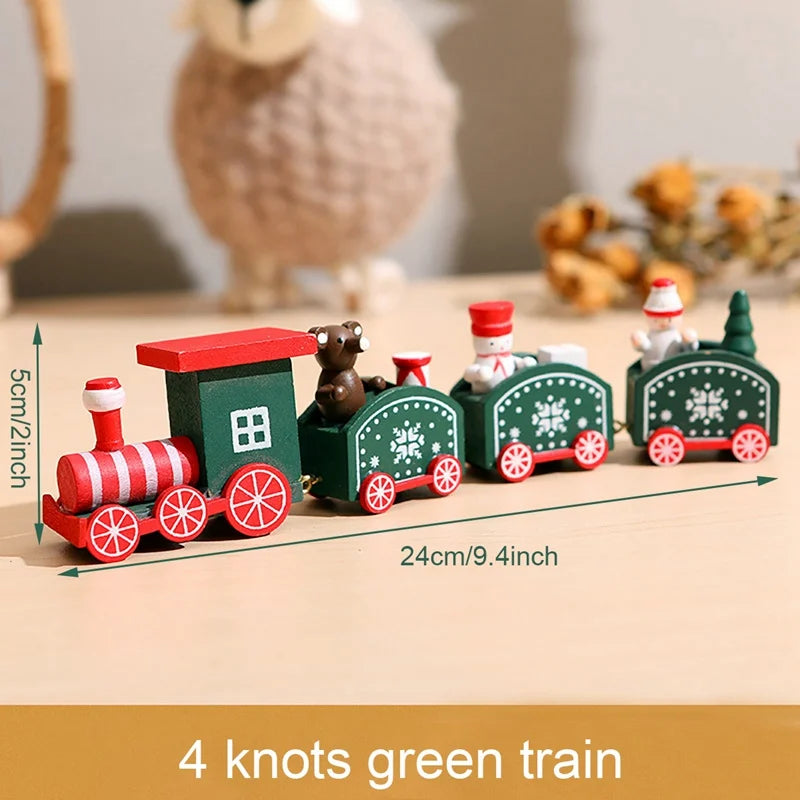 Train de Noël Miniature Bois – Décoration Sapin & Table Fêtes 2025, Cadeau Enfant Nouvel An 2026
