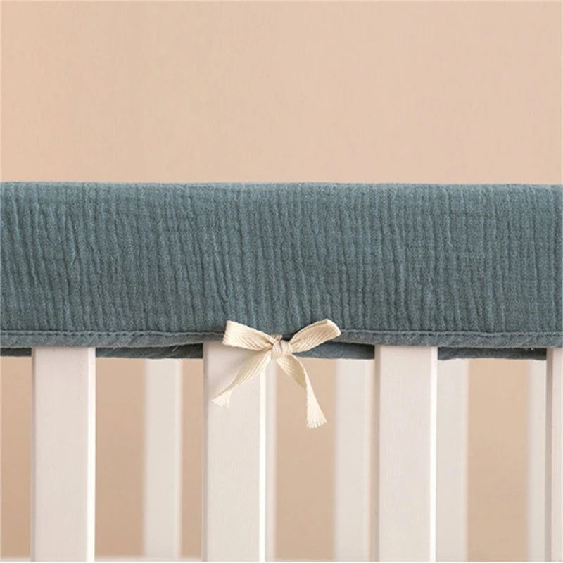 Tour de lit bébé complet — Coton 4 Pièces Protection Barreaux | Chambre Fille & Garçon