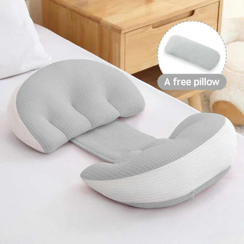 Coussin de Grossesse Coton – Oreiller Corps & Soutien Lombaire | Sommeil Femme Enceinte + 1 Oreiller Offert