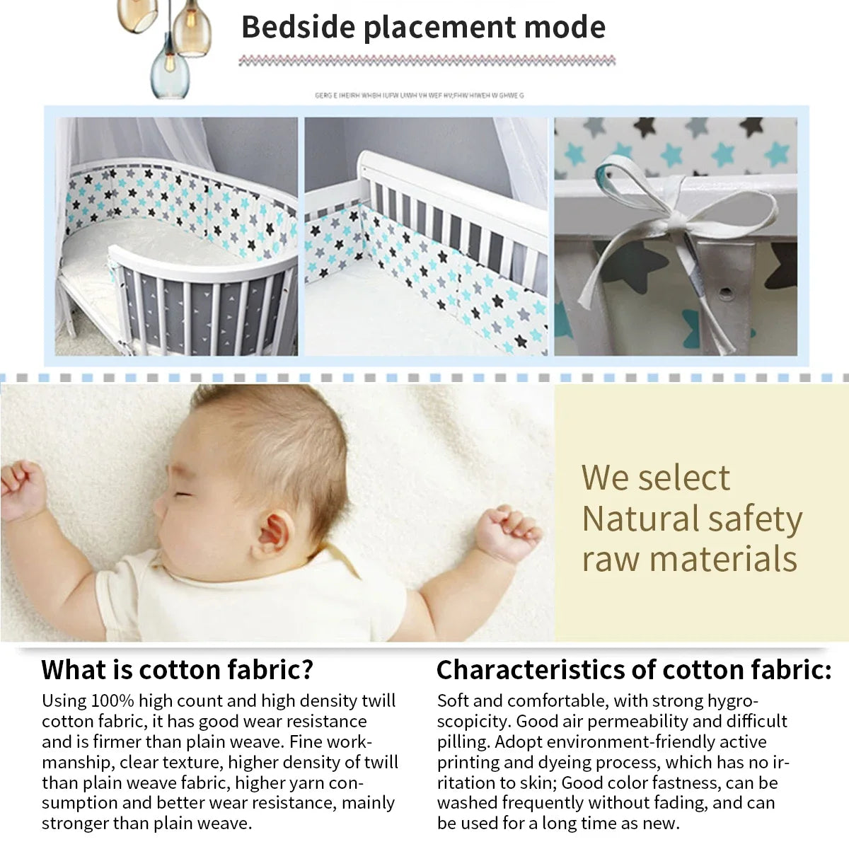 Tour de Lit Bébé Coton Motifs — Protège Barreaux Respirant 60x120 | 14 Coloris Fille & Garçon