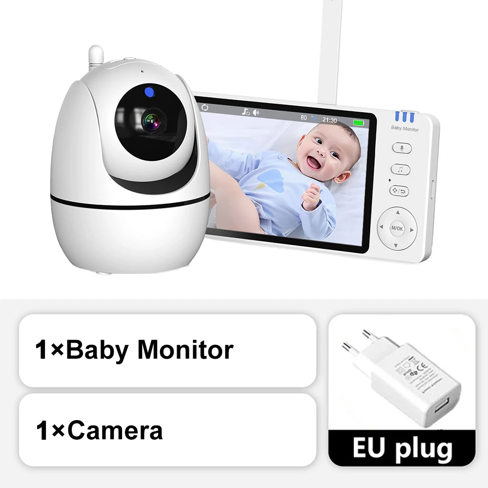 Babyphone Vidéo 5 Pouces PTZ – Capteur Température, Berceuses & Zoom | Meilleur Rapport Qualité-Prix