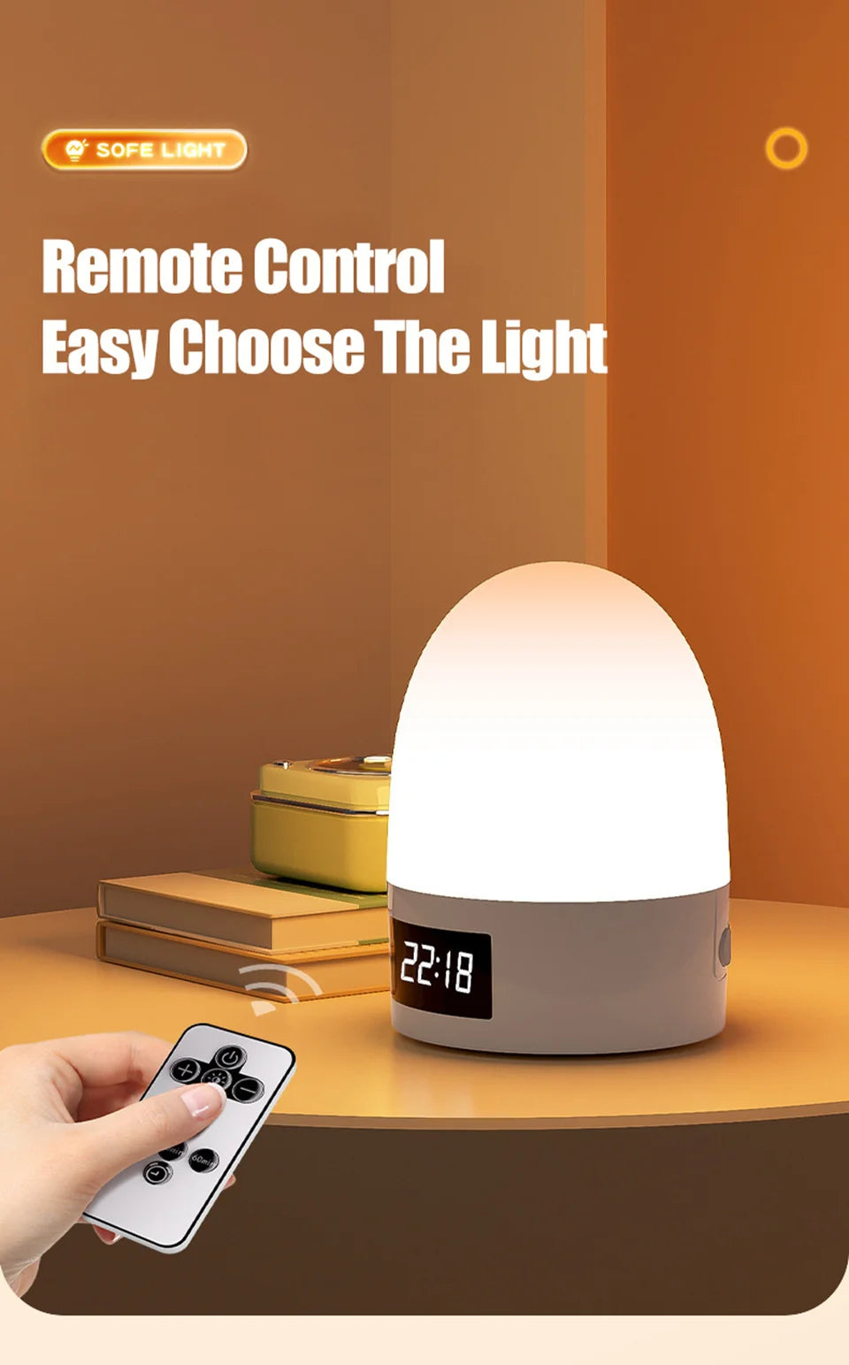 Veilleuse LED Tactile Rechargeable Bébé – 3 Couleurs & Luminosité Réglable USB-C | 9 Modèles Chambre Enfant