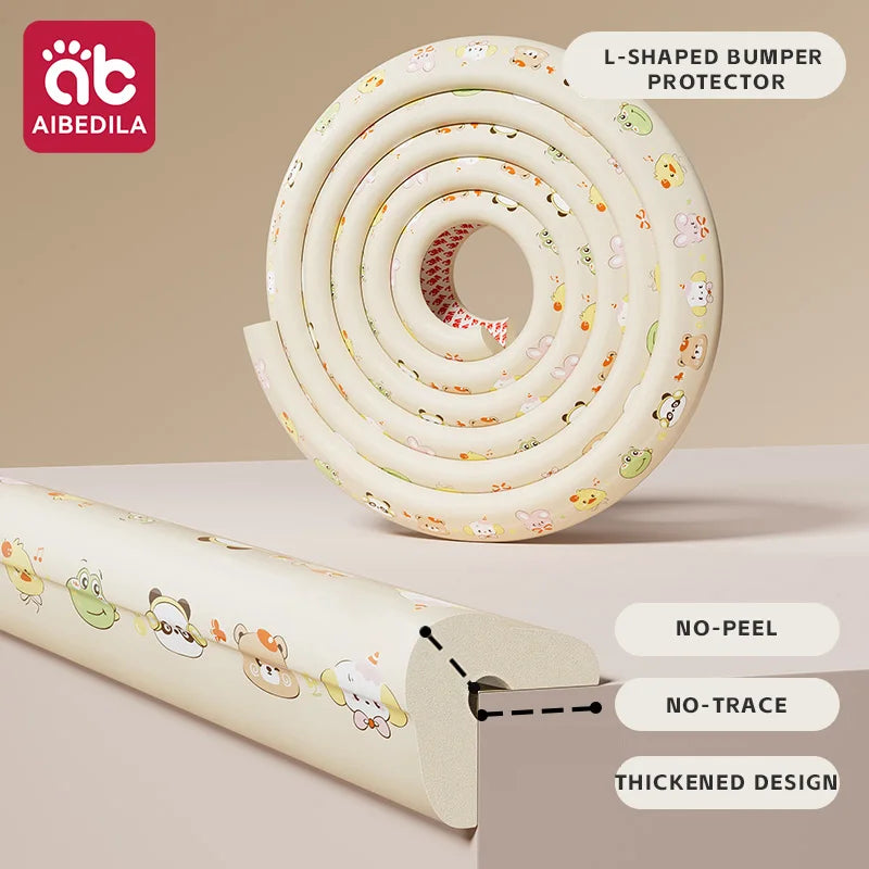 Protège coin bébé cartoon — Bande NBR Adhésif 3M Formes L & W | 4 Designs Mignons
