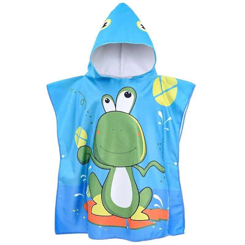 Cape de Bain Bébé à Capuche – Motifs Licorne & Astronaute, Serviette Douce en Microfibre