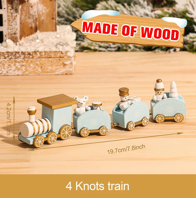 Train de Noël Miniature Bois – Décoration Sapin & Table Fêtes 2025, Cadeau Enfant Nouvel An 2026