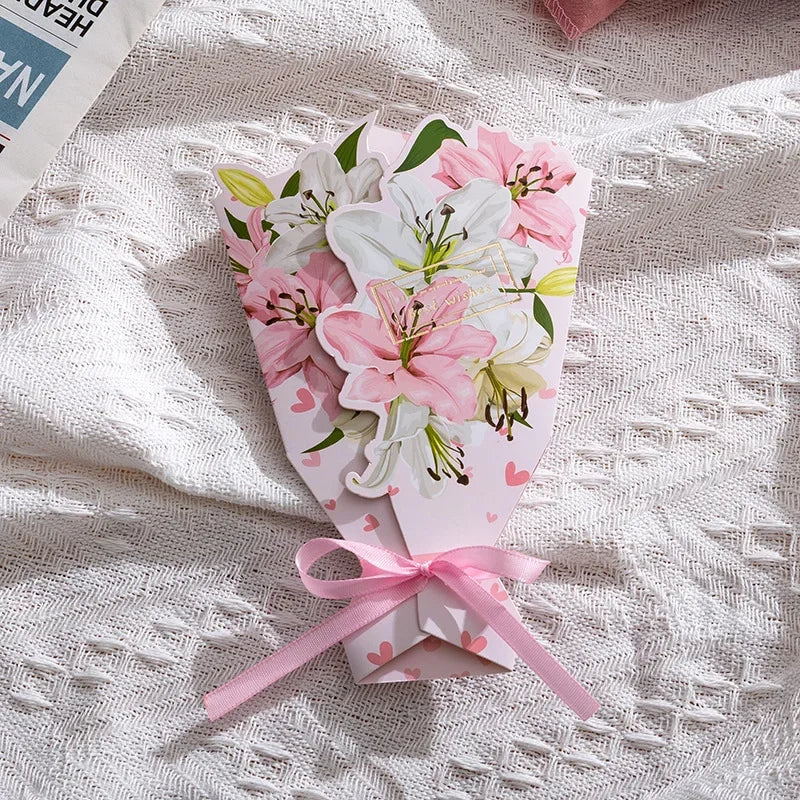 Carte de Vœux Fleurs 3D Bouquet Pliable – Anniversaire, Merci, Fête Maîtresse & Toutes Occasions