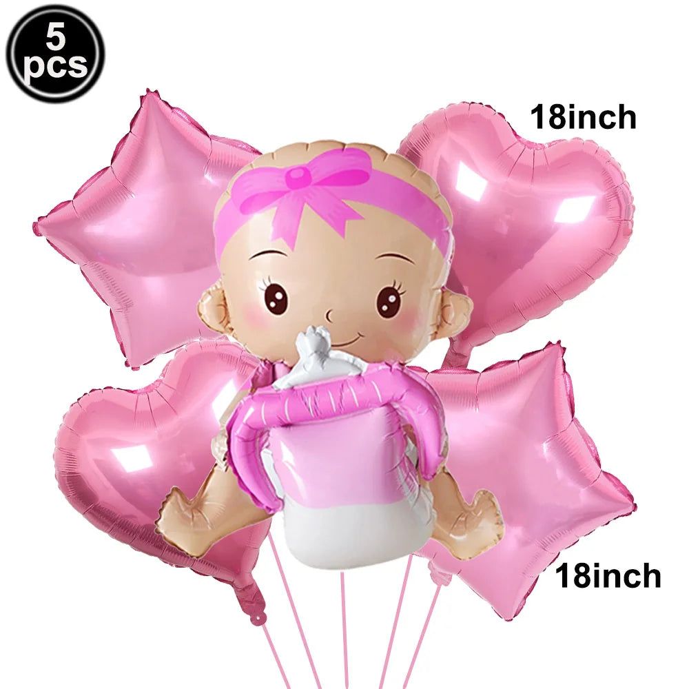 Baby Boy Girl Foil Balloon Gender Reveal Balloon Bear Helium Balloon Baby Shower Gift Kids Birthday Party Wedding Decor Supplies