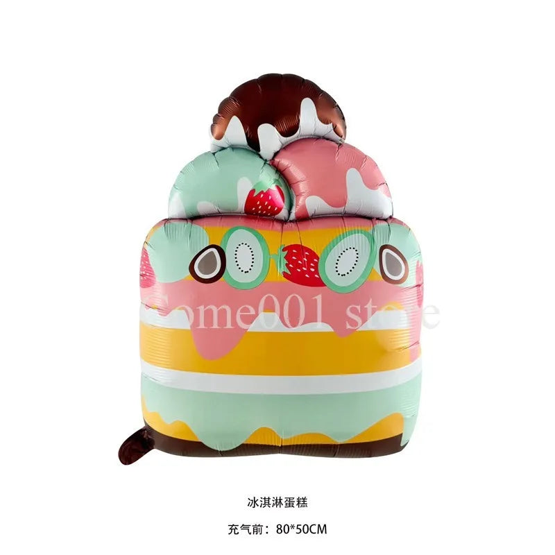 Ballon Aluminium Gâteau Anniversaire Kawaii – Décoration Fête Bébé 1 An, Enfant & Baby Shower