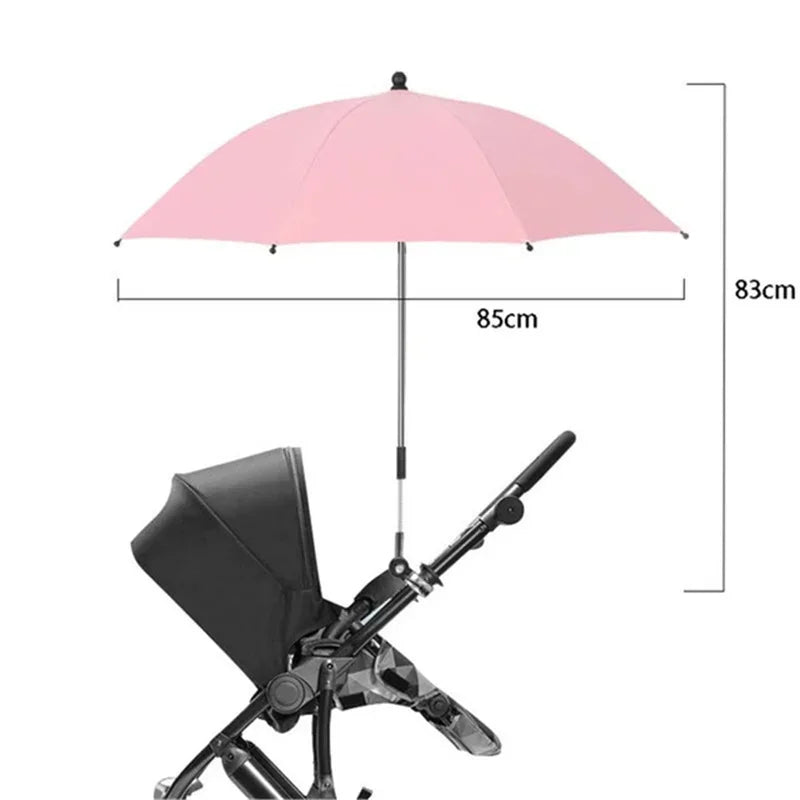 Ombrelle poussette universelle — Parapluie Pince Réglable Anti-UV & Pluie UPF50+ | Toutes Marques
