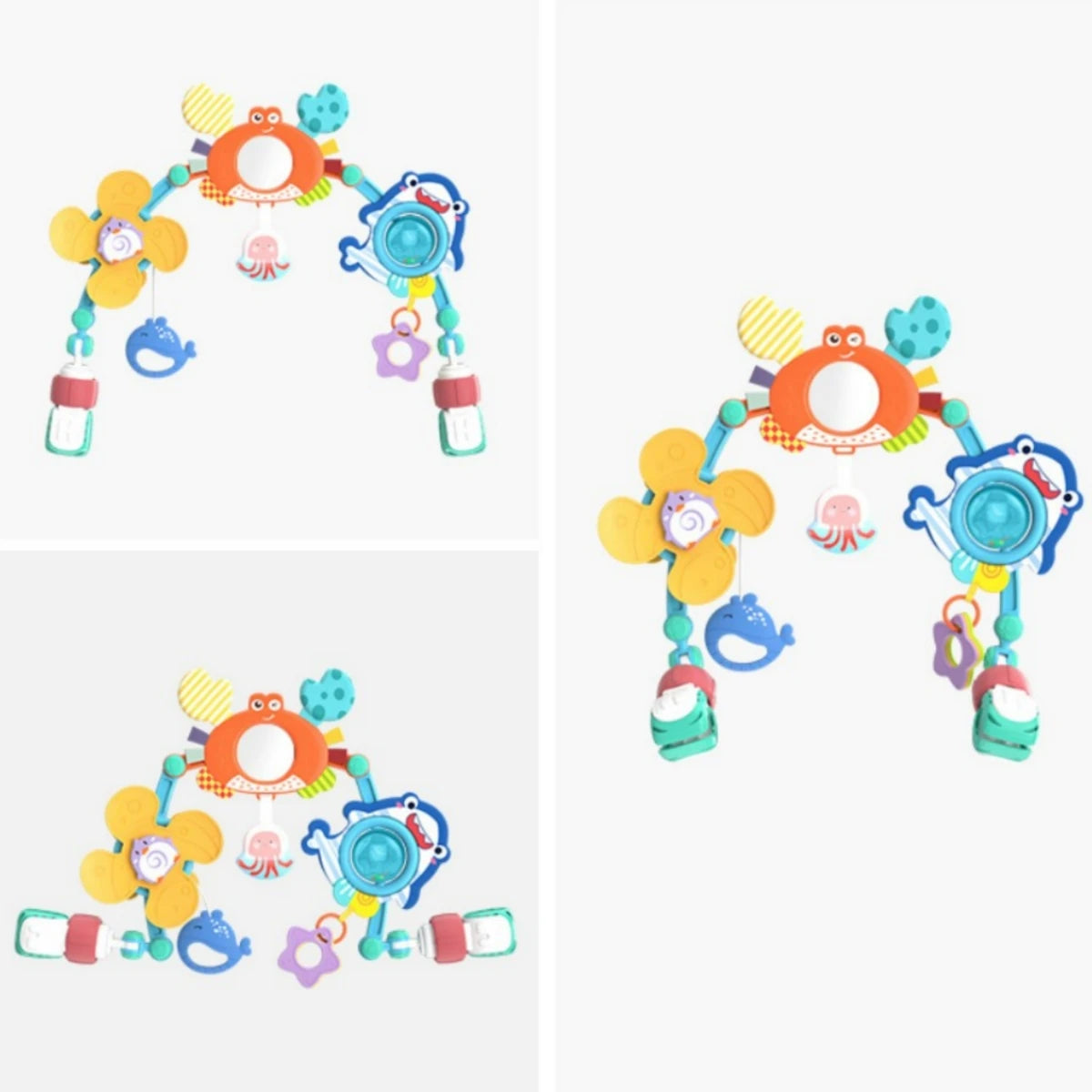 Hochet Bébé Arc Pliable Interactif – Jouet Éveil Lit & Poussette ABS+PP | 3 Styles | 0-24 Mois