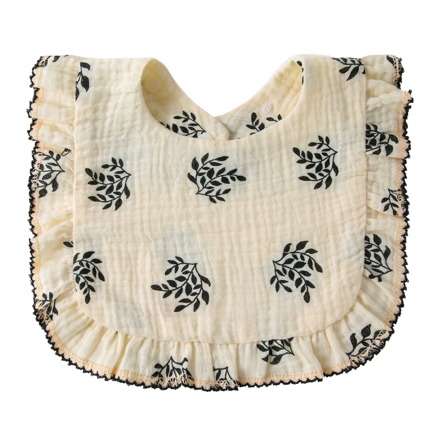 Bavoir Bandana Bébé Mousseline Coton Bio – Volant Floral Absorbant Nouveau-Né 0-18 Mois