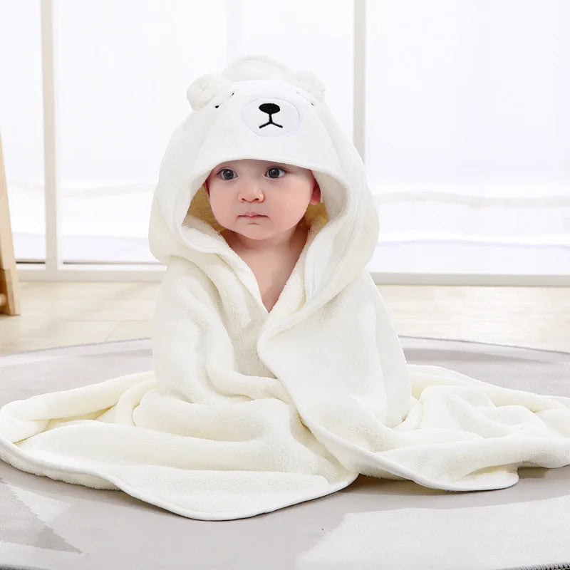 Cape de Bain Bébé à Capuche – Motif Animal Doux & Chaud