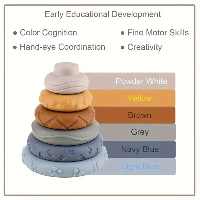 Tour À Empiler Bébé Montessori – Anneau Empilage Sensoriel Développement Intellectuel & Motricité Fine