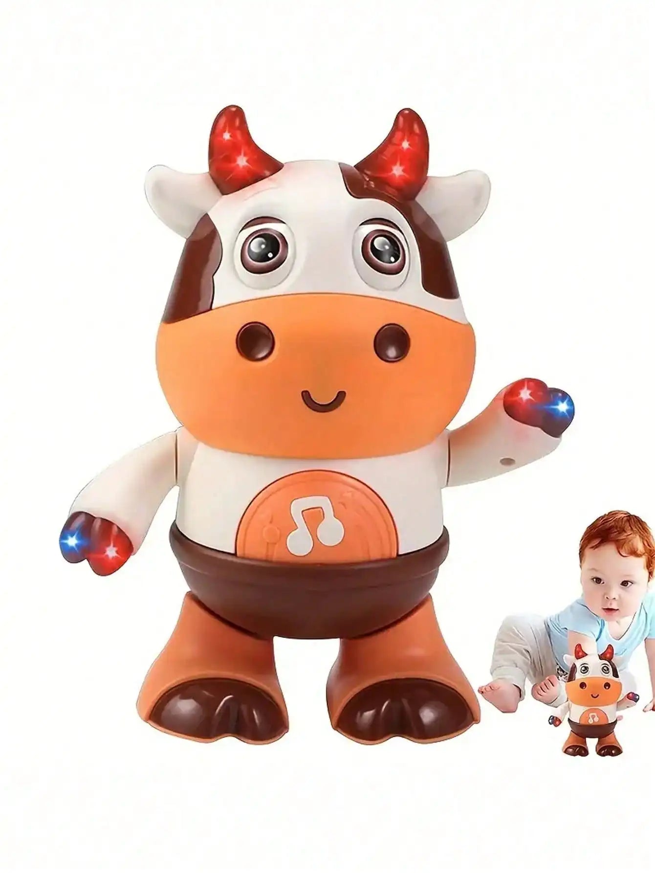 Vache Dansante Bébé – Peluche Musicale Électrique Chansons & Mouvements Interactifs 1-3 Ans