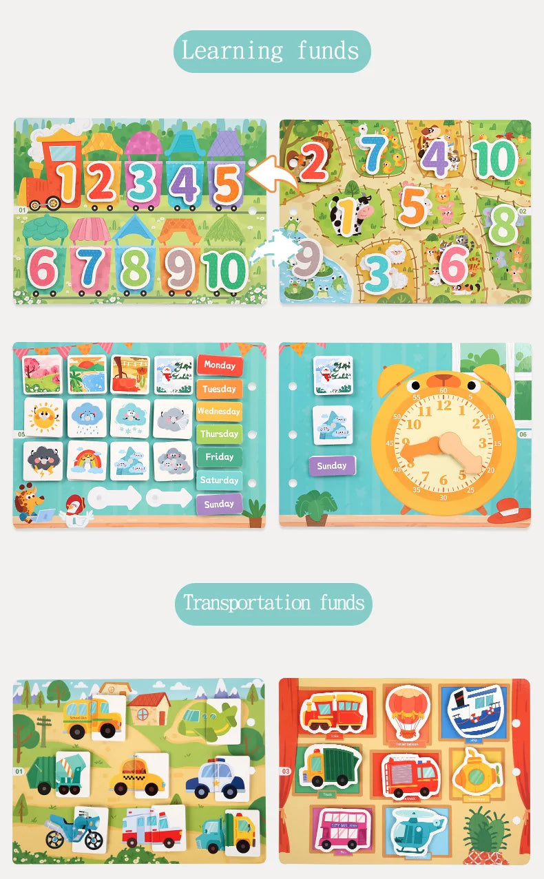 Quiet Book Montessori – Mon Premier Livre Calme Éducatif | 6 Thèmes | Jeu d’Association Bébé