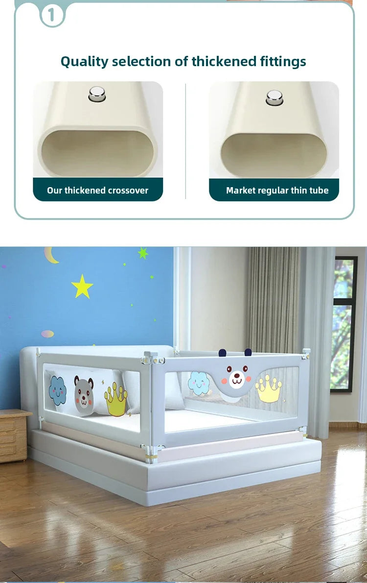 Barrière de Lit Anti-Chute Bébé & Enfant Réglable – Rail de Sécurité Lit 1.5M à 2.0M