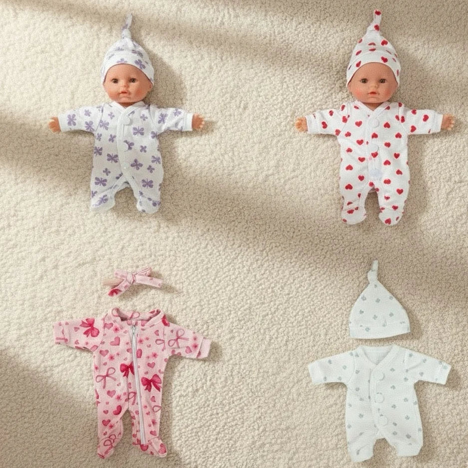4 Styles Cutest Baby Romper Outfits for Size 8-9Inch Newborn Dolls Soft Touch Handmade High Quality Clothes With Hat