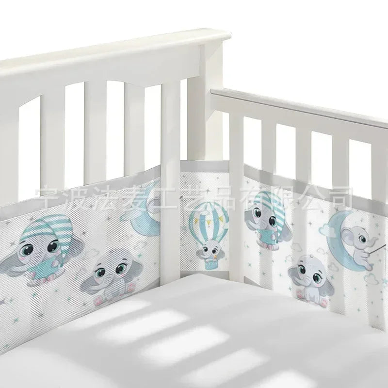 Tour de Lit Respirant Bébé — Mesh 4 Panneaux Protection Barreaux Anti-Étouffement