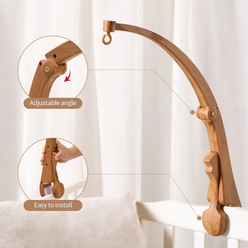 Mobile Musical Bébé Bois Feutre Premium — Cloche Lit Animaux & Boîte à Musique | 3 Modèles