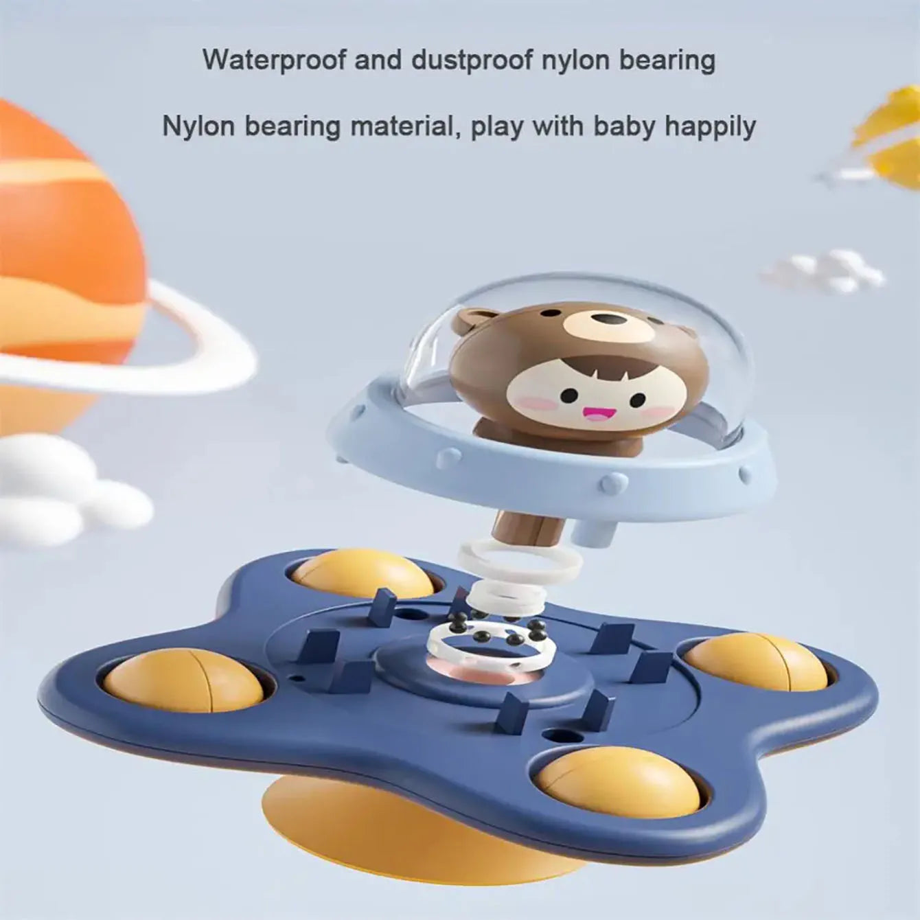 Jouet Ventouse Bébé Spinner Animal – Toupie Bain & Table Éveil Sensoriel 0-3 Ans