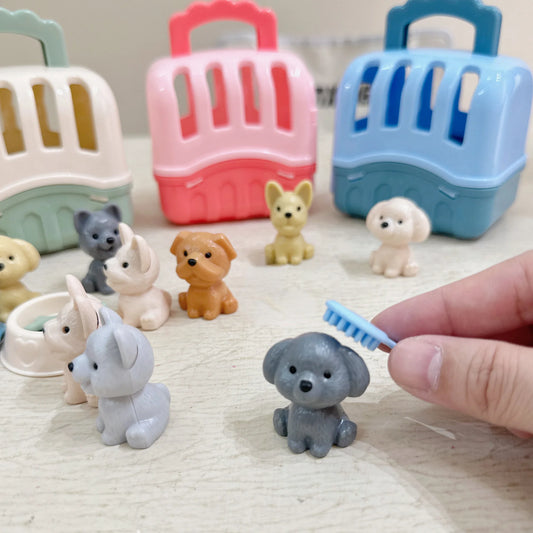 Coffret 8 Figurines Chien Famille – Set Jouet Animaux Domestiques Maison Enfant Cadeau Anniversaire & Noël