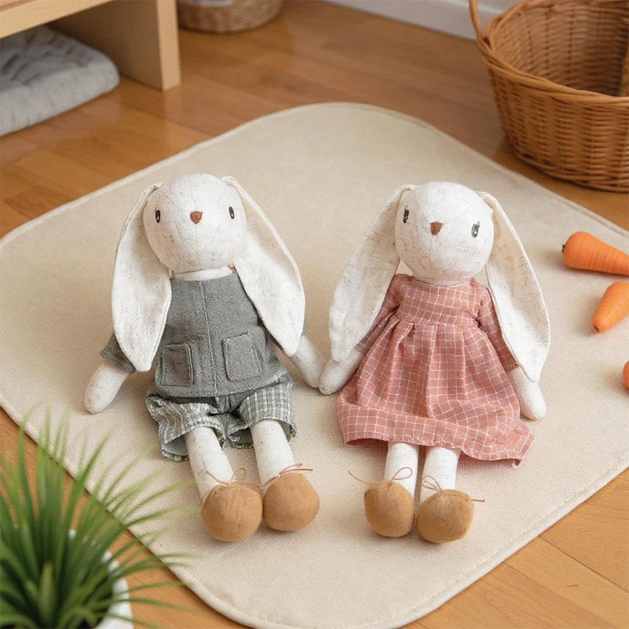 1PCS Children's Room Decor Rabbit Dolls with Overalls And Skirts Photography Props Baby Soothing Gifts Festival Greetings Gifts