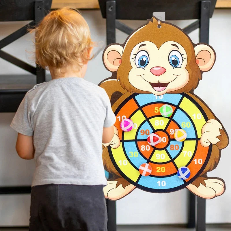 Jeu de Fléchettes Enfant Balle Collante Animal – Cible Montessori Intérieur 3-7 Ans