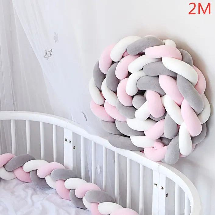 Tour de Lit Bébé Tressé Nœuds – Pare-Chocs Berceau Lavable 1M 2M 3M 4M
