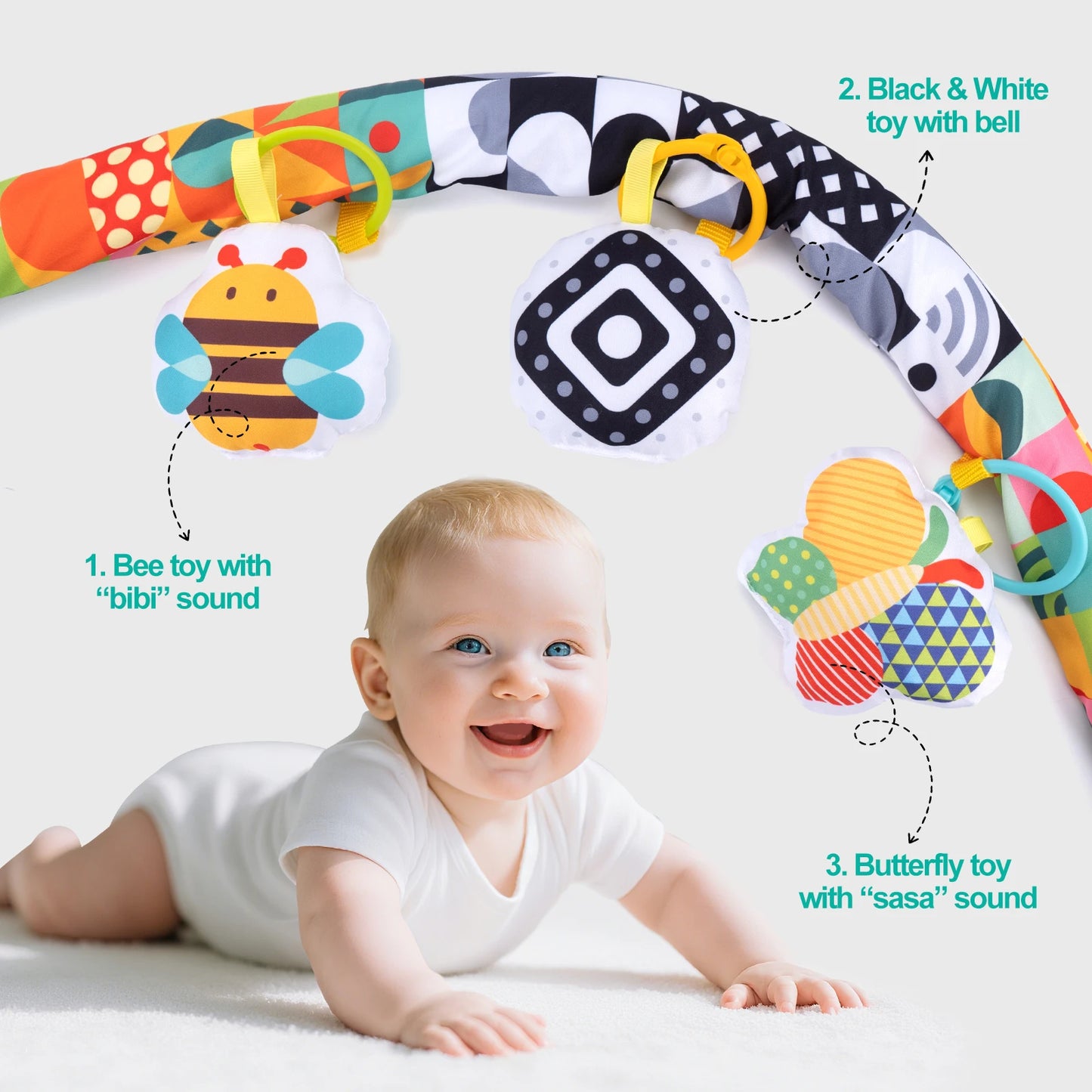 Jouet À Suspendre Bébé Poussette & Siège Auto – Spirale D’Activité Éveil Sensoriel
