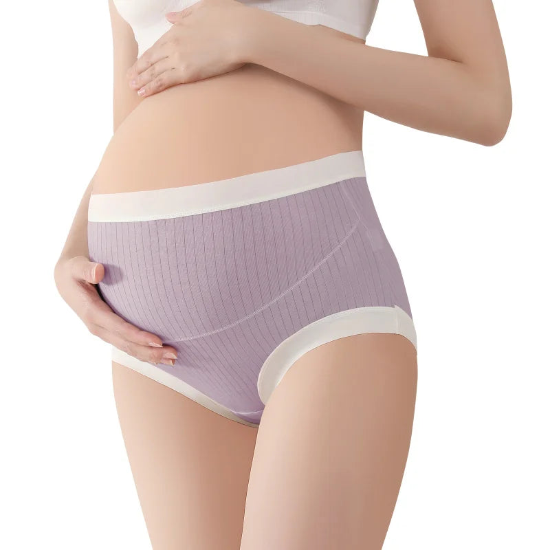 Lot de 3 Culottes Maternité Taille Haute — Coton & Élastane Respirant, Maintien Abdominal, M-XL