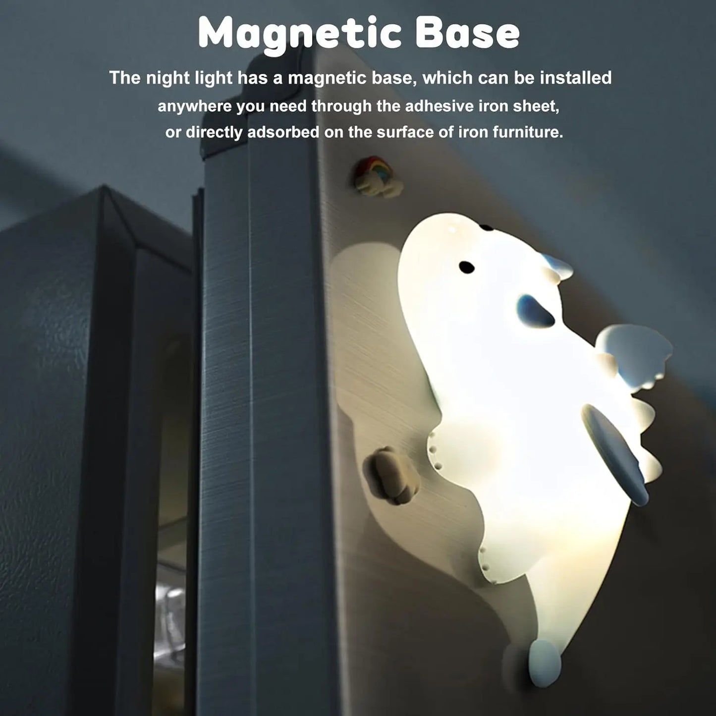 Veilleuse dragon & pingouin silicone — LED Tactile Rechargeable Dimmable | 5 Modèles | Chambre Bébé