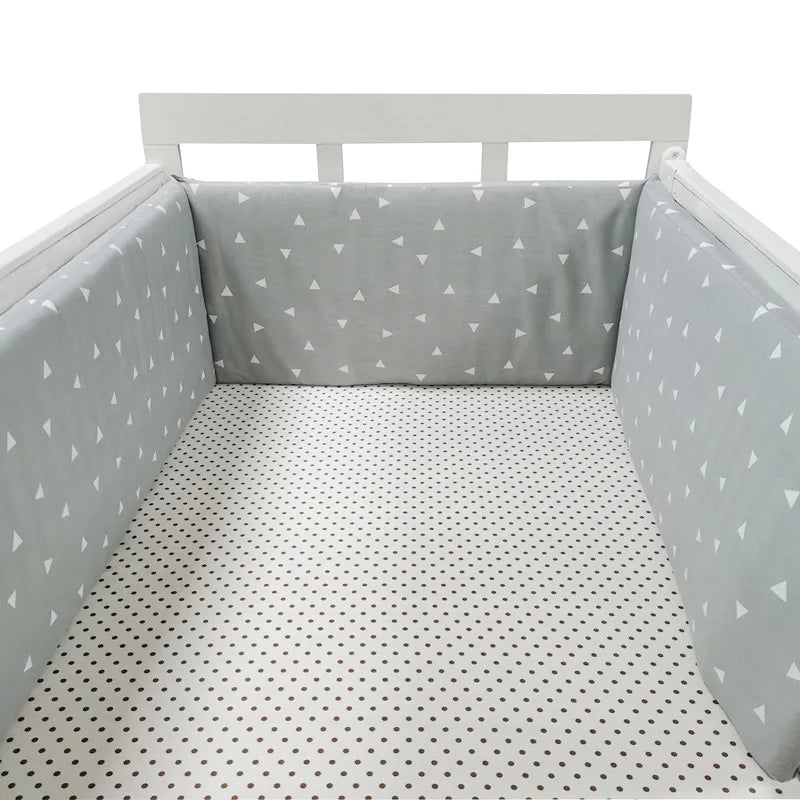 Tour de Lit Bébé Coton Épais 1 Pièce — Coussin Protège Barreaux Lavable | 24 Coloris Fille & Garçon