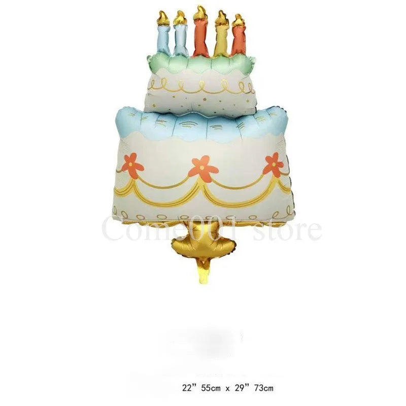 Ballon Aluminium Gâteau Anniversaire Kawaii – Décoration Fête Bébé 1 An, Enfant & Baby Shower
