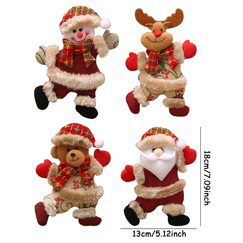Lot 4 Figurines Décoration Sapin Noël DIY – Père Noël, Bonhomme de Neige, Pendentifs à Suspendre Cadeau Enfant