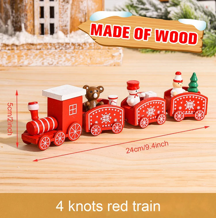 Train de Noël Miniature Bois – Décoration Sapin & Table Fêtes 2025, Cadeau Enfant Nouvel An 2026