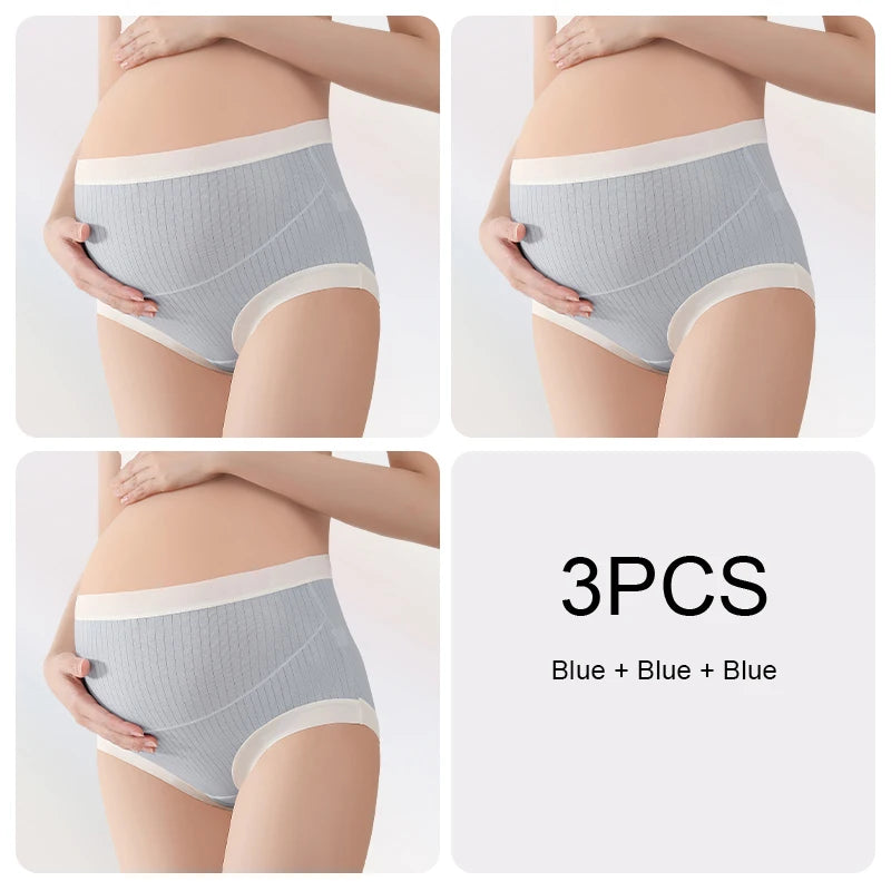 Lot de 3 Culottes Maternité Taille Haute — Coton & Élastane Respirant, Maintien Abdominal, M-XL